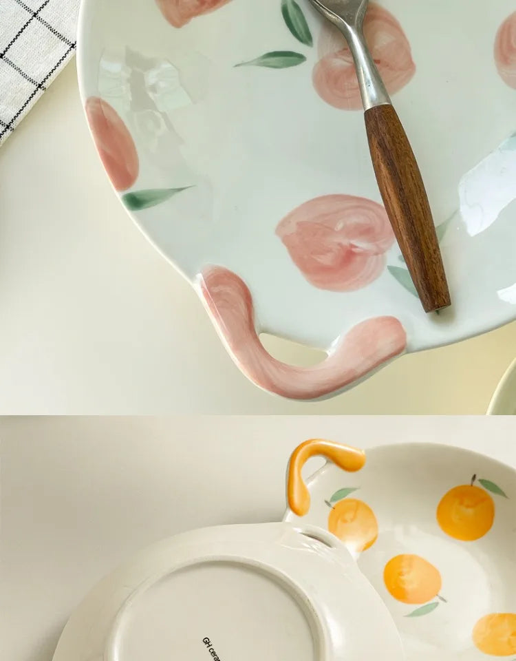 Cute Ceramic Handpaint Pattern Fruit Plate Salad Plate High Quality Plate