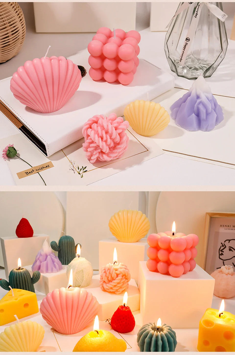 Smokeless Aesthetic Candle Scented Candles Decoration