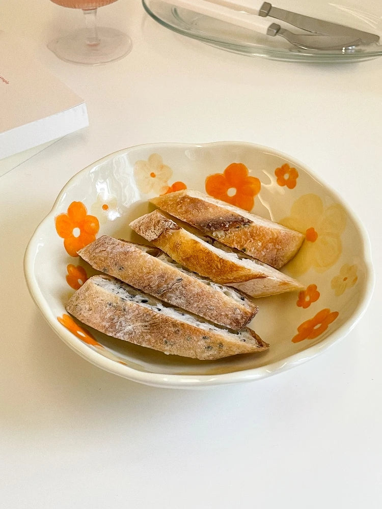 Ceramic Hand Pinched Irregular Style Flower Bowl