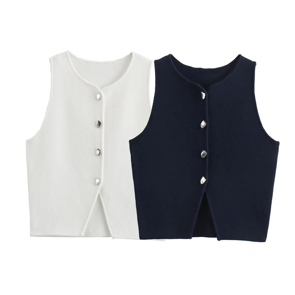 Knit Crop Top Women Button Short Tops Woman Summer Tanks Camis Tops for Women Streetwear Vest Tank Top Female