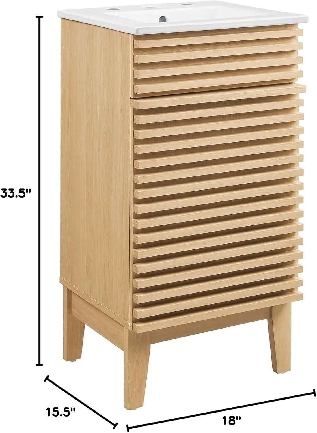 NEW 36" Bathroom Vanity Cabinet in Oak - Sink Basin Not Included Bathroom Fixtures â€?Bathroom Sink Vanities & Accessories