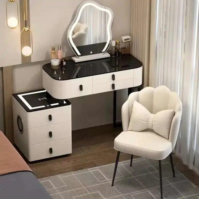 Luxury Shelf Cosmetics Makeup Dressing Table Bedroom Storage Drawers Vanity Table Modern