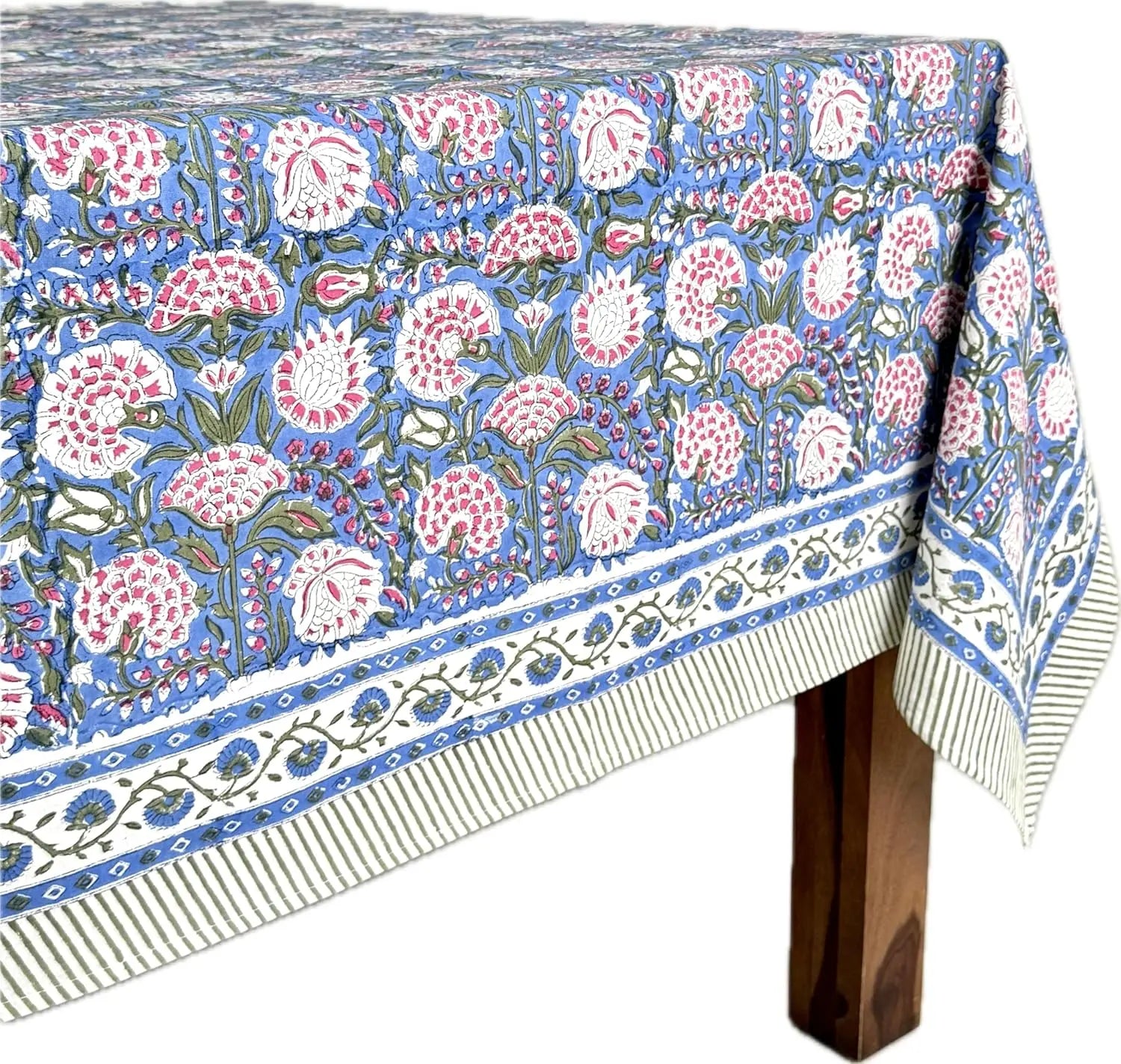 Clover Pink 100% Cotton Floral Linen Cloth Table