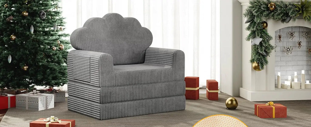 Folding Sofa Bed, Convertible Sleeper Chair Bed with Armrest/Back Support, Comfy Floor Sofa Futon Couch Lounge Foldable Mattress