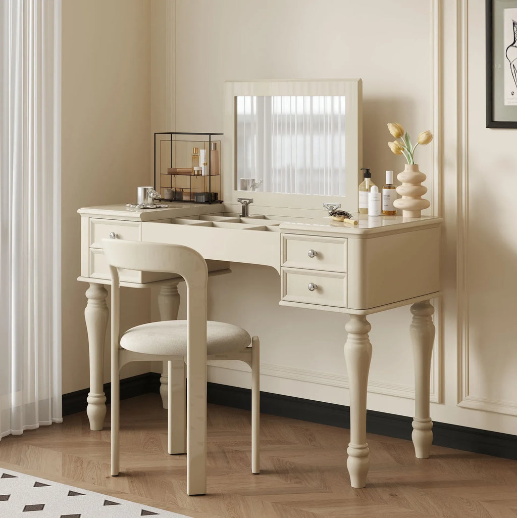 Luxury Modern Organizer Dresser Vanity Mirror Makeup Desk Dressing Table Storage