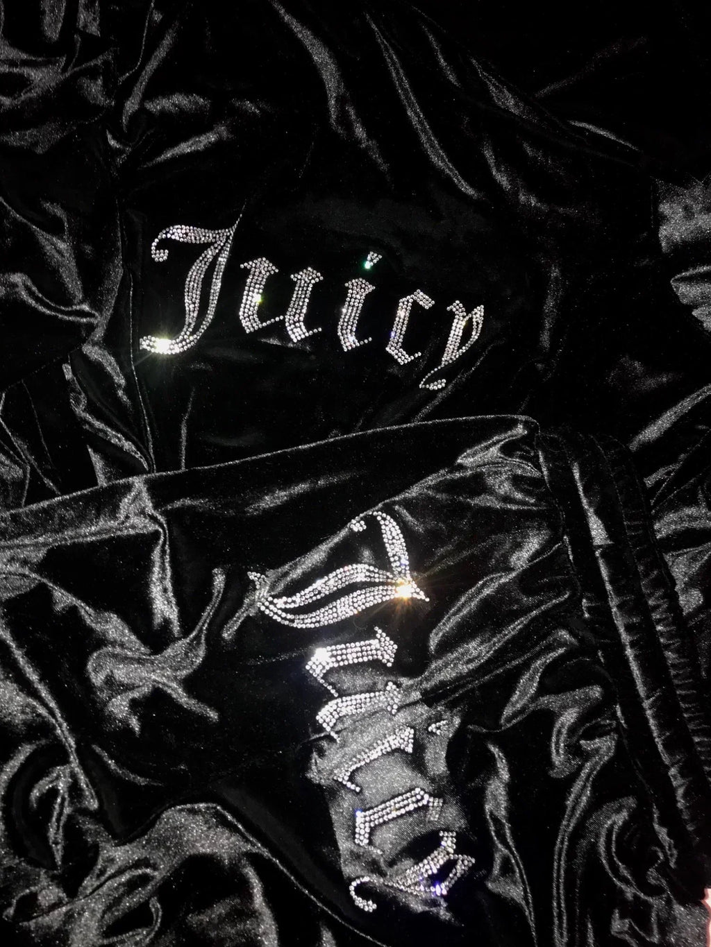 Two Piece Set Diamonds Hoodie Crop Jacket And Joggers Pants Outfits Streetwear Jogging Suits Juicy Corture Tracksuit