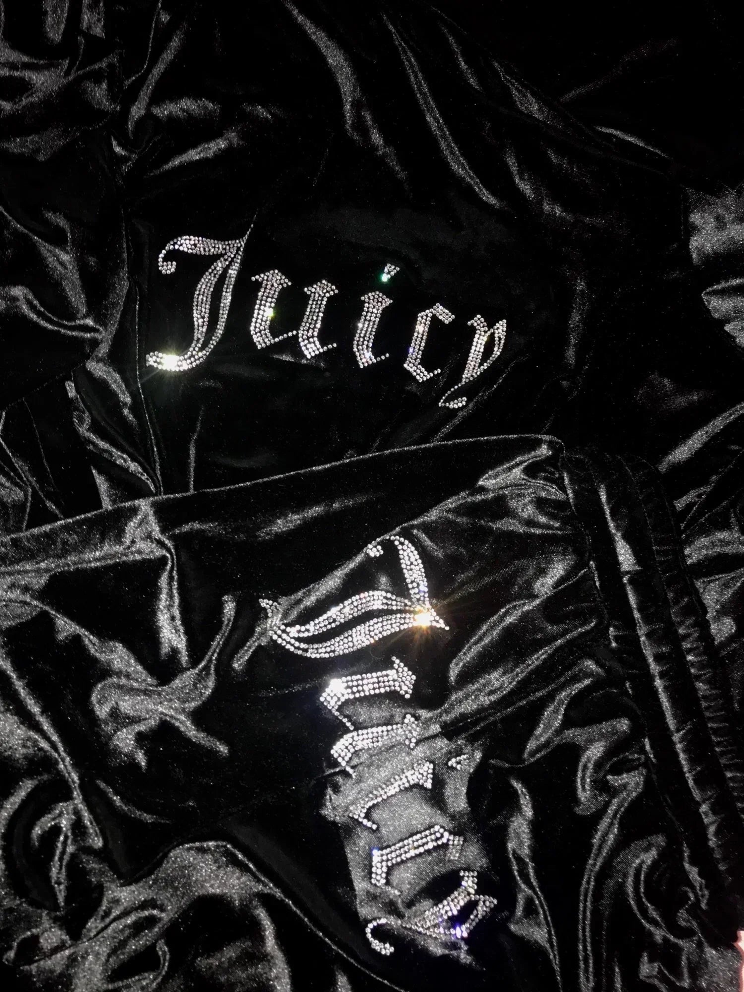 Two Piece Set Diamonds Hoodie Crop Jacket And Joggers Pants Outfits Streetwear Jogging Suits Juicy Corture Tracksuit