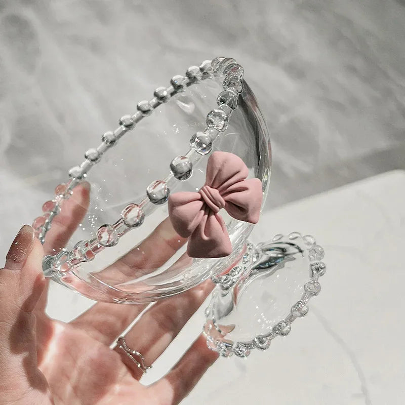 Creative Bowknot Transparent Glass Cup Dessert Goblet Glass Bowl
