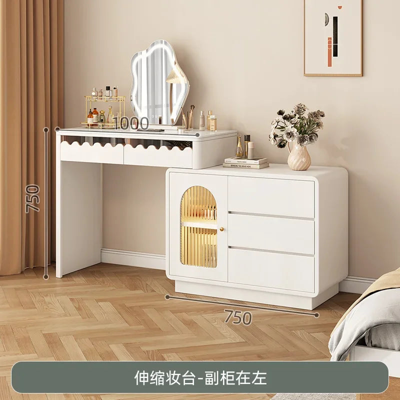 Modern Simple Makeup Table Household Bedroom Writing Desk Corner Desk Integrated Makeup Table