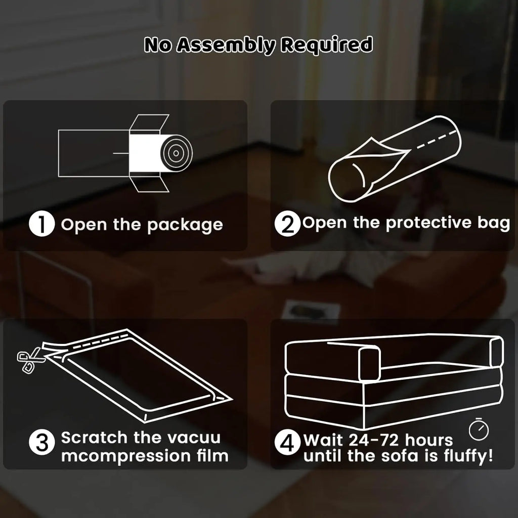 Combination Modular Sofa Living Room Folding Sofa Bed Convertable Corduroy Couch Floor Sleeper 4-in-1 Comfy Foldable Lazy