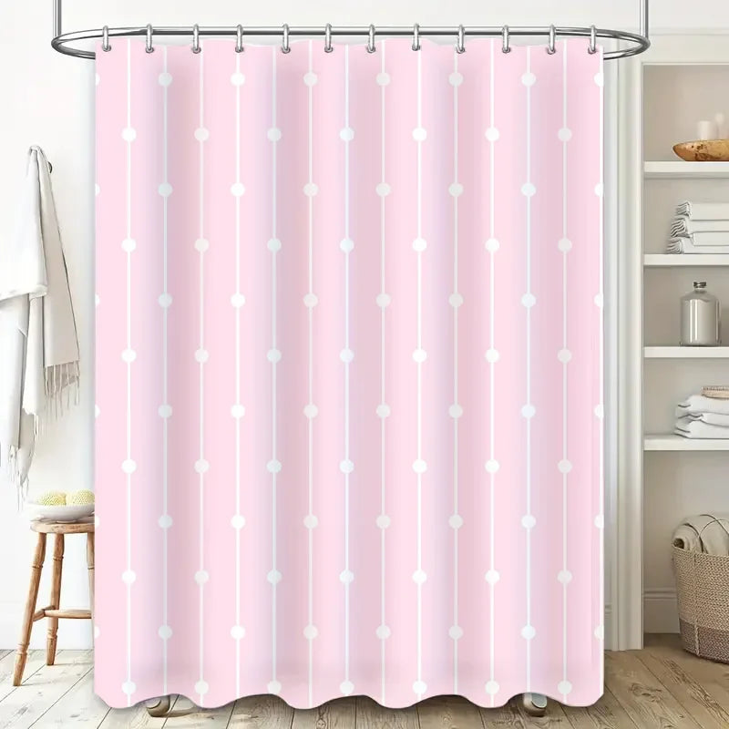 Shower Curtain with Pink Polka Dots: Perfect for Adding a Touch of Whimsy to Your Bathroom Decor