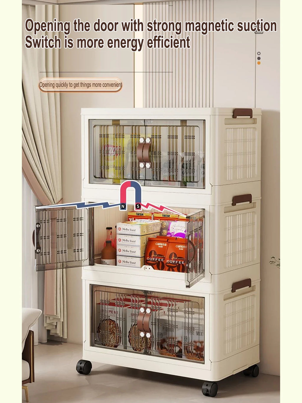 Large Capacity Multifunction Folding Storage Cabinet Dustproof Wardrobe Closet Organizer Easy-to-Install Storage Boxes