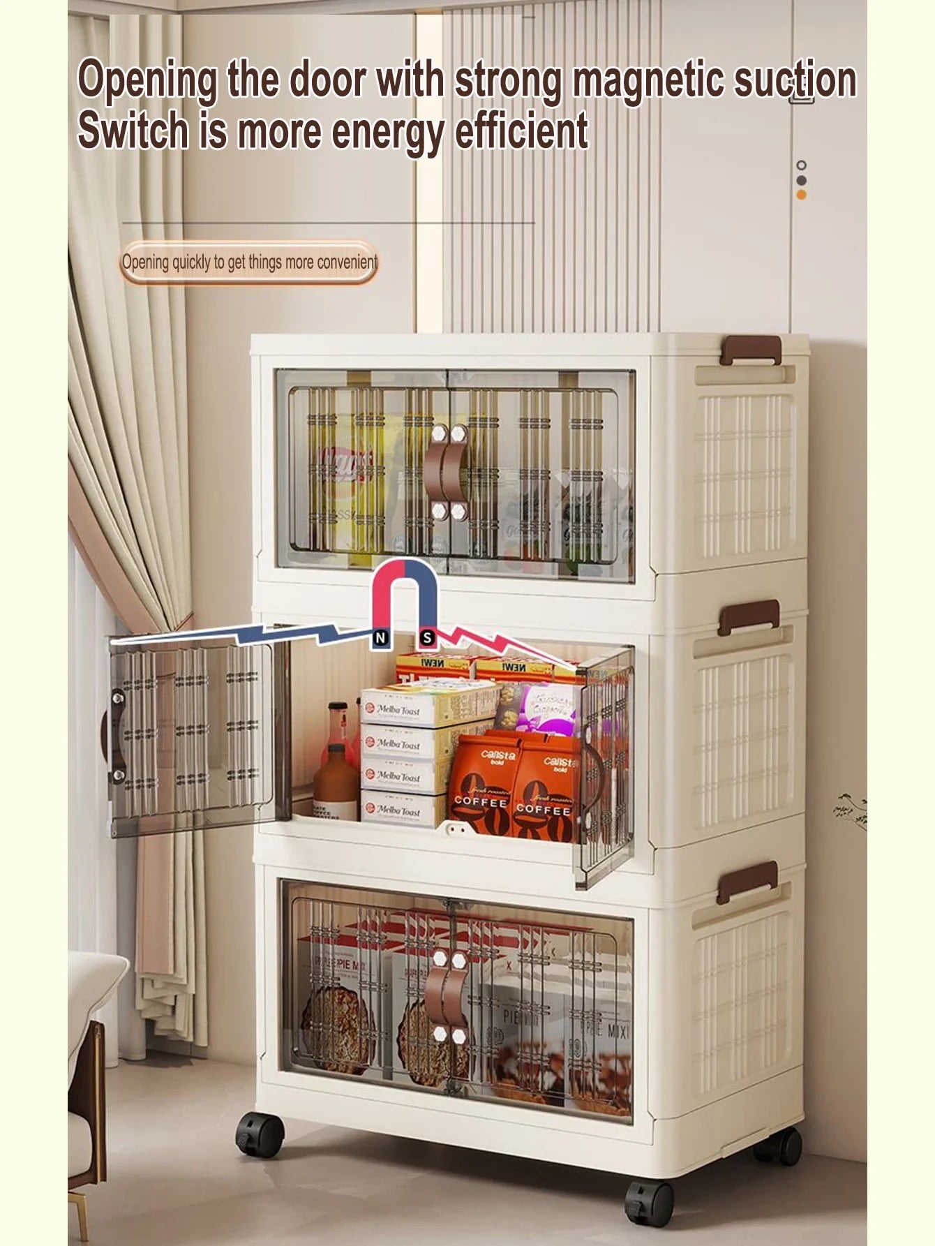 Large Capacity Multifunction Folding Storage Cabinet Dustproof Wardrobe Closet Organizer Easy-to-Install Storage Boxes
