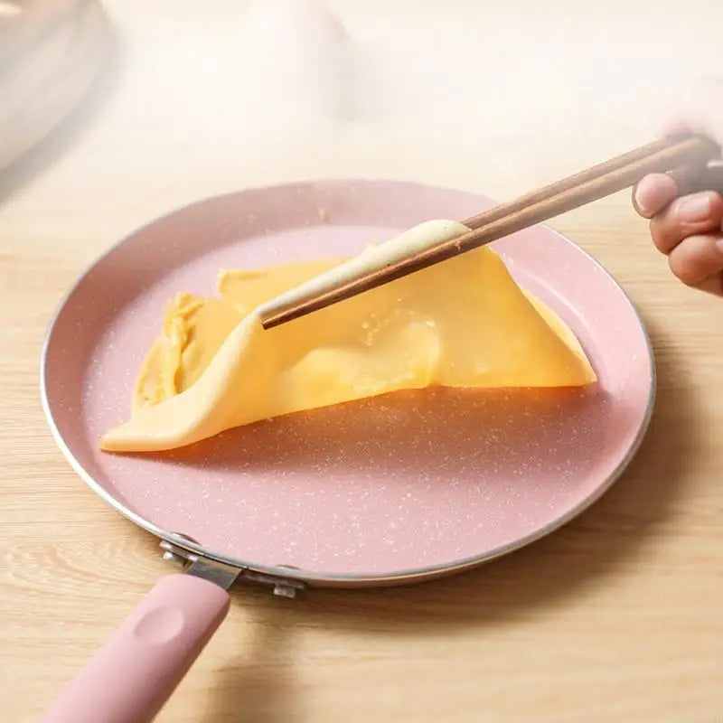 Flat Bottom Pan Pink Non-Stick Pot for Gas Stoves and Cooker Use Baking Pans