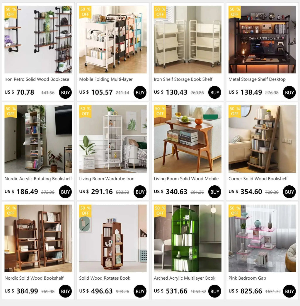 Multifunctional Bookcase Storage Shelves Modern Bookshelf Book Rack