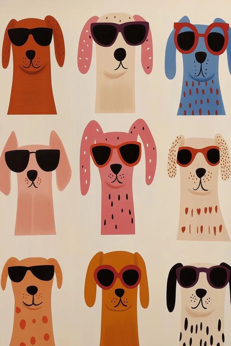 Cool Cats In Sunglasses Collection Stylish Felines Puppy Colorful Poster Print Wall Art Pictures Canvas Painting Room Home Decor