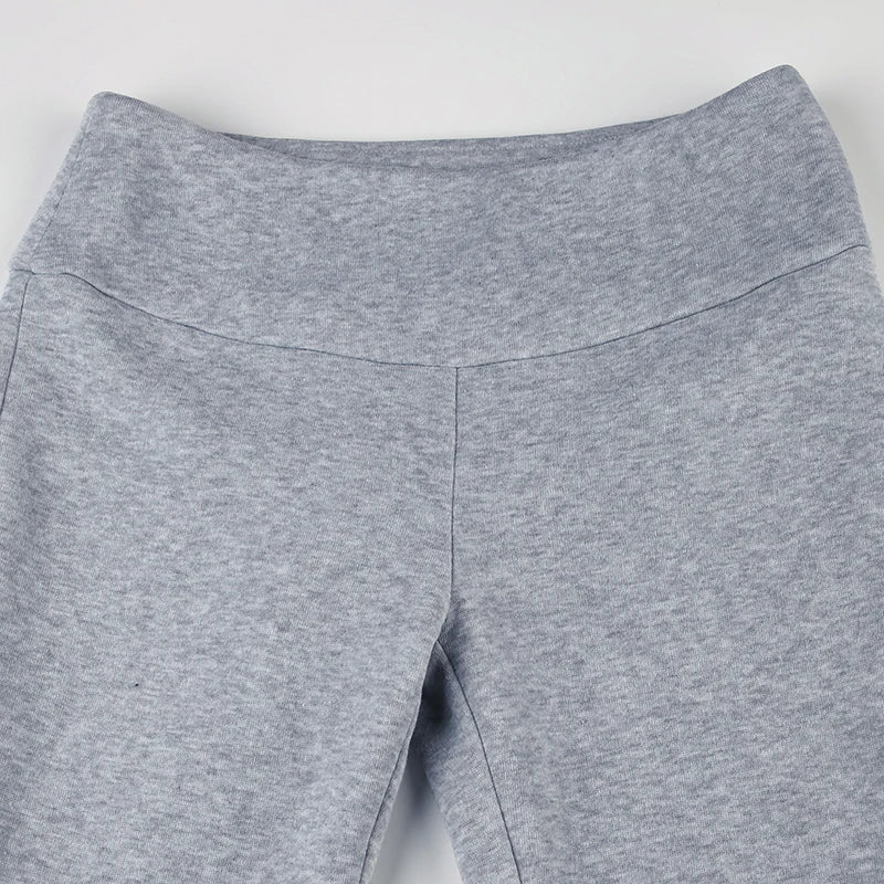 Sexy Basic Solid Flare Pants Y2K Slim Low-Waisted Boot Cut Pants Women Fashion Streetwear Lady
