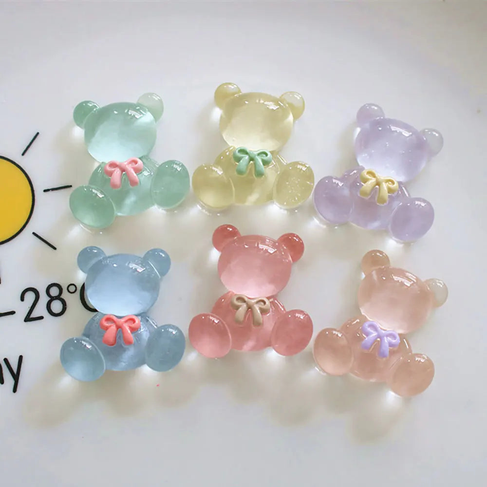 Magnet Transparent Bow Tie Bear Decor Whiteboard Photo Message Board Home 6PCS