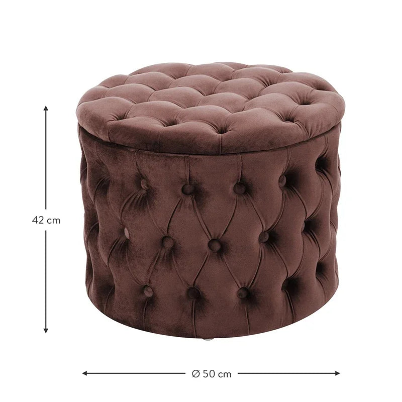 Luxury Sofa Footstool Fabric Storage Round Sofa Stool