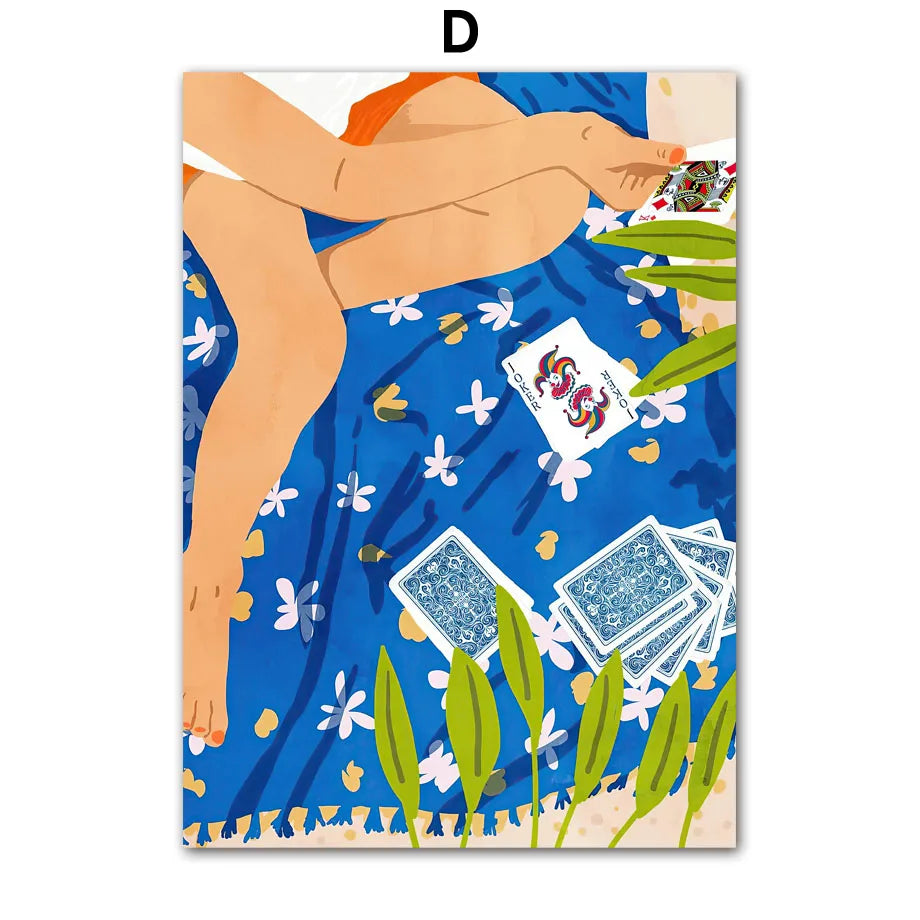 Garden Lemon Fruit Flower Plants Abstract Illustration Poster And Prints Wall Art Canvas Painting Pictures For Decor