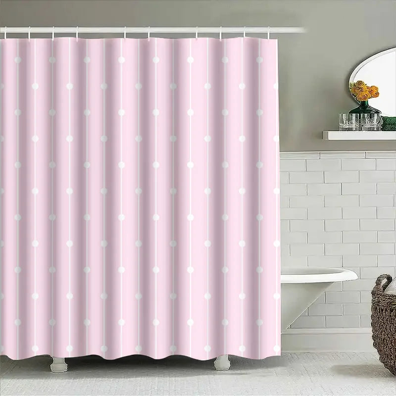 Shower Curtain with Pink Polka Dots: Perfect for Adding a Touch of Whimsy to Your Bathroom Decor