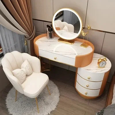 Vanity Table Women Luxury European Big Stool Study Dressing Table Organizer Home Furniture