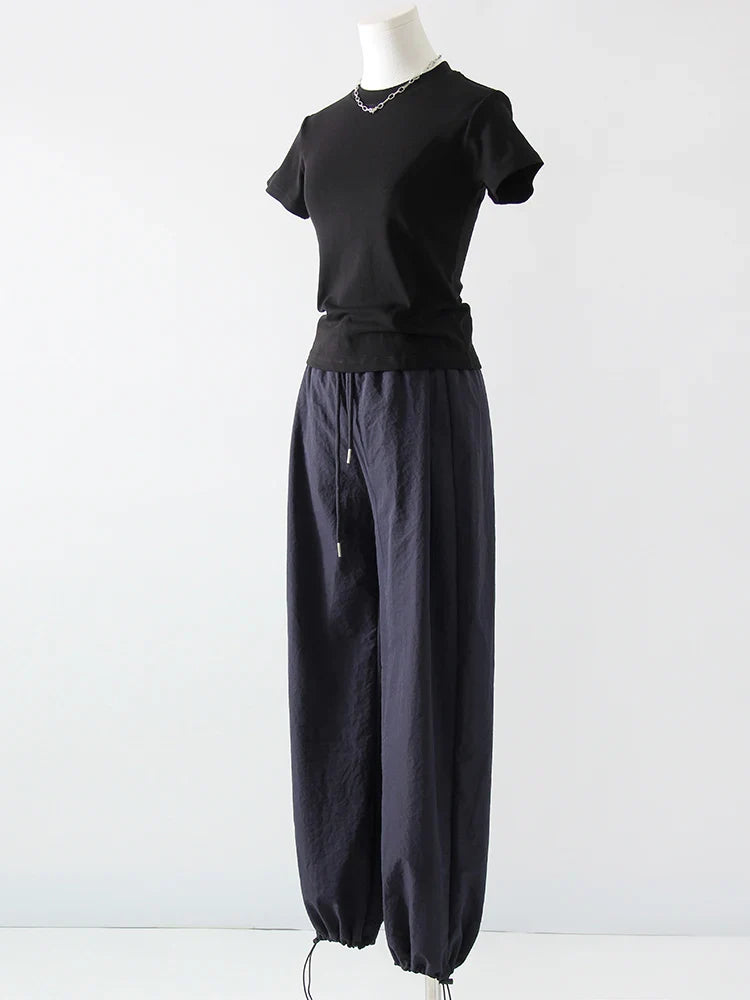 Summer Straight Leg Sweatpants For Women High Waist Jogger Wide Leg Trousers Women's Sports Pants White Sweatpants Wtpants Women