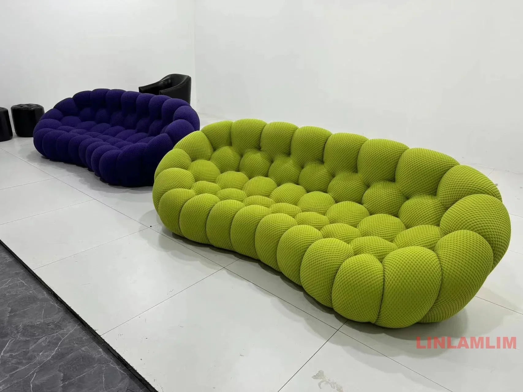 Contemporary Cloud-Shaped Sofa Modular Cloth Couch Fabric Curved Designer Sofa Set