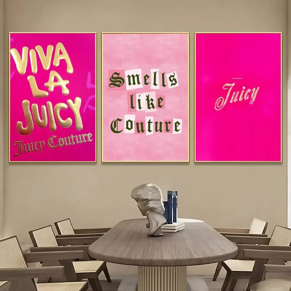 Juicy C-Couture Poster No Framed Poster Kraft Club Bar Paper Vintage Poster Wall Art Painting Bedroom Study Stickers