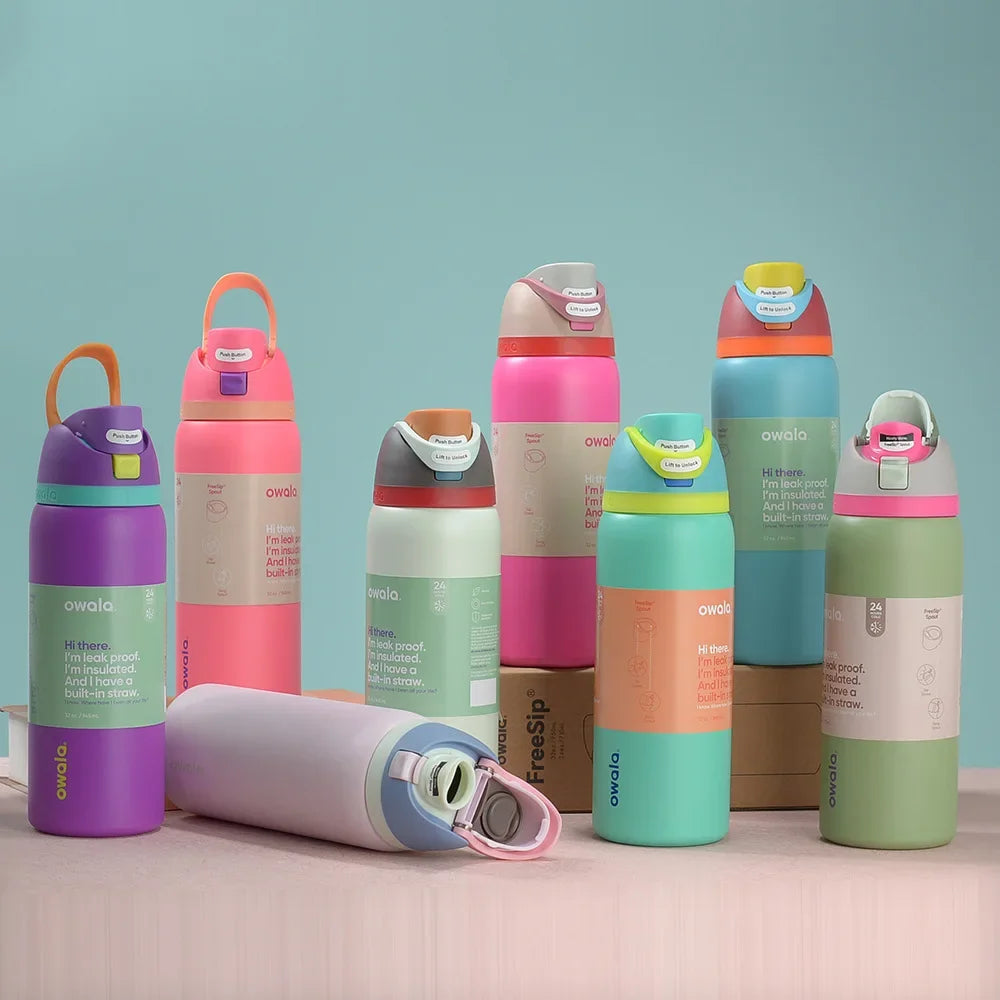 Insulated Stainless Steel  Cup Water Bottle with Straw, BPA-Free Sports Water Bottle, Great for Travel 32 Oz