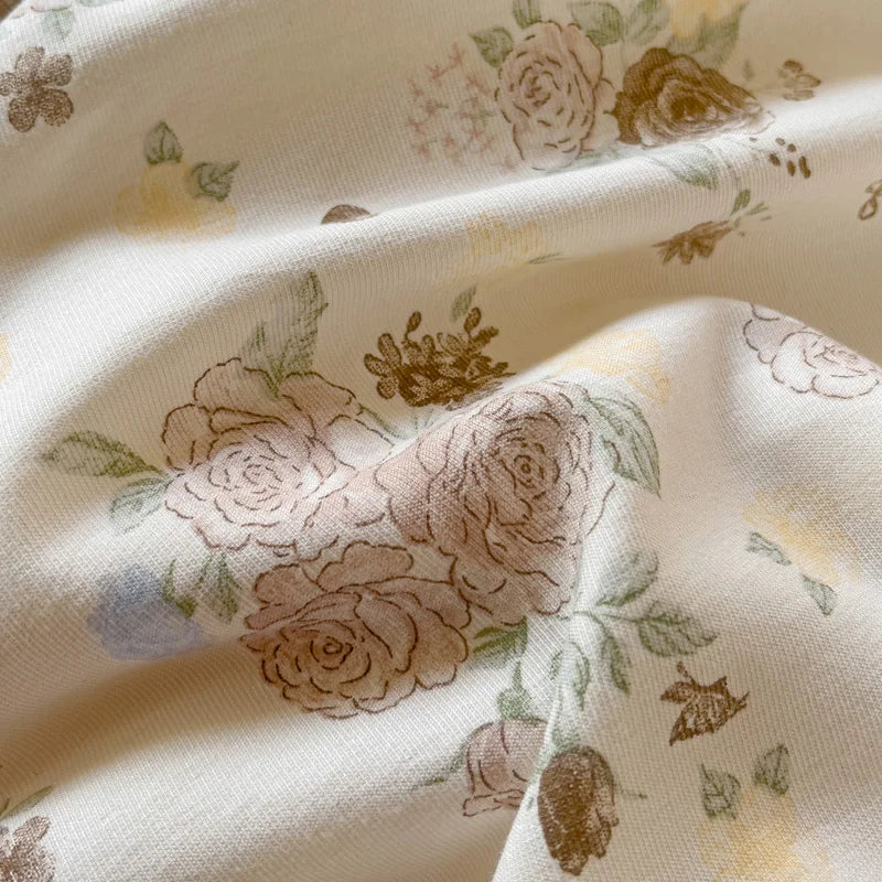 Princess Style Flowers Ruffles Soft Skin-friendly Duvet Cover Set Pillowcases Bedding Set