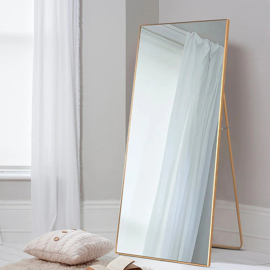 Full Length Mirror 65" * 24 ", Floor Standing Mirror, Metal Frame Mirror, Full Body Mirror
