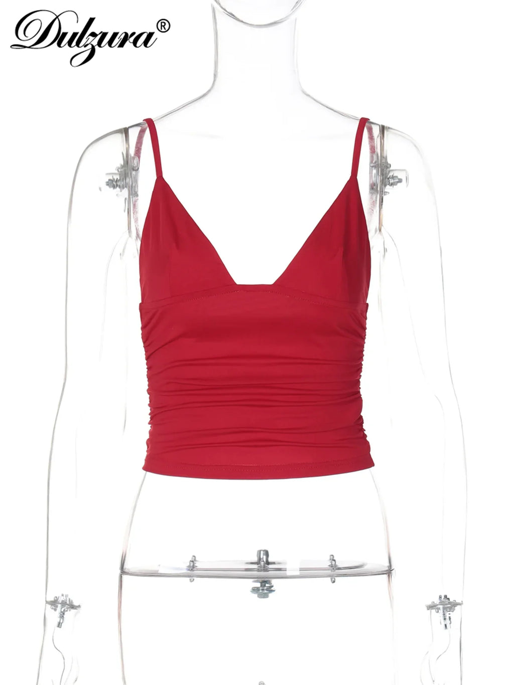 Sleeveless Ruched Bodycon Camisole Women'S Solid Sexy Top Party Club Streetwear Clothes Y2K