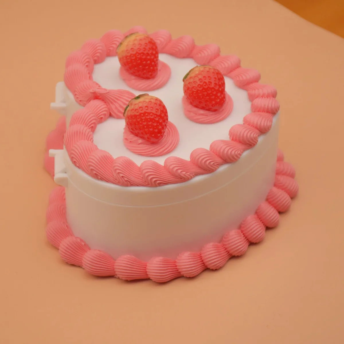 Room Decor Aesthetic Heart Shaped Jewelry Box for Girls, Fake Pink Cake, Cute Kawaii Decorative Storage Room Decor