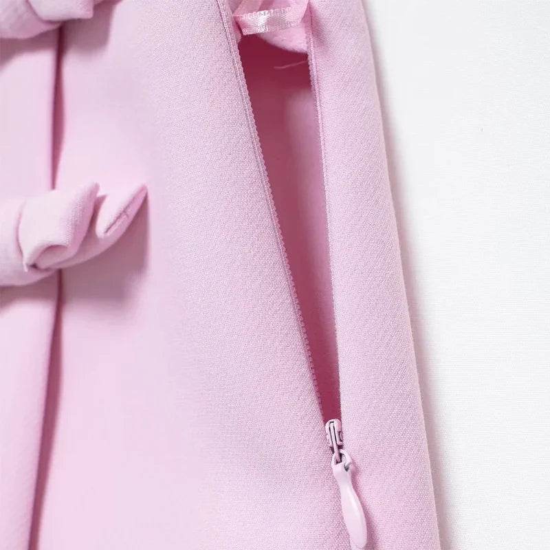 Lady Bow Two Piece Set Backless Halter Women Top And Mid Waist Skirt - New In Summer Fashion Casual Office Lady Set