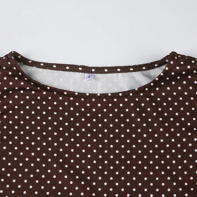 Sleeveless Short Dot Print Women Dresses Slim Fit Elegant Simple Office Lady Trendy Clothes