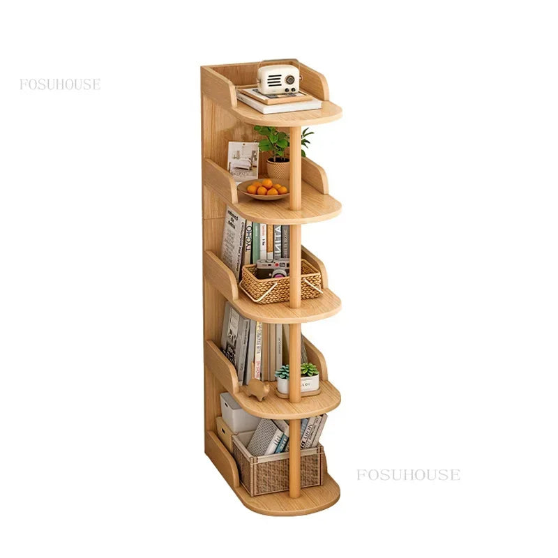 Side Table Ultra Narrow Book Shelf Creative Shelves Sofa Side Rack Bookcase