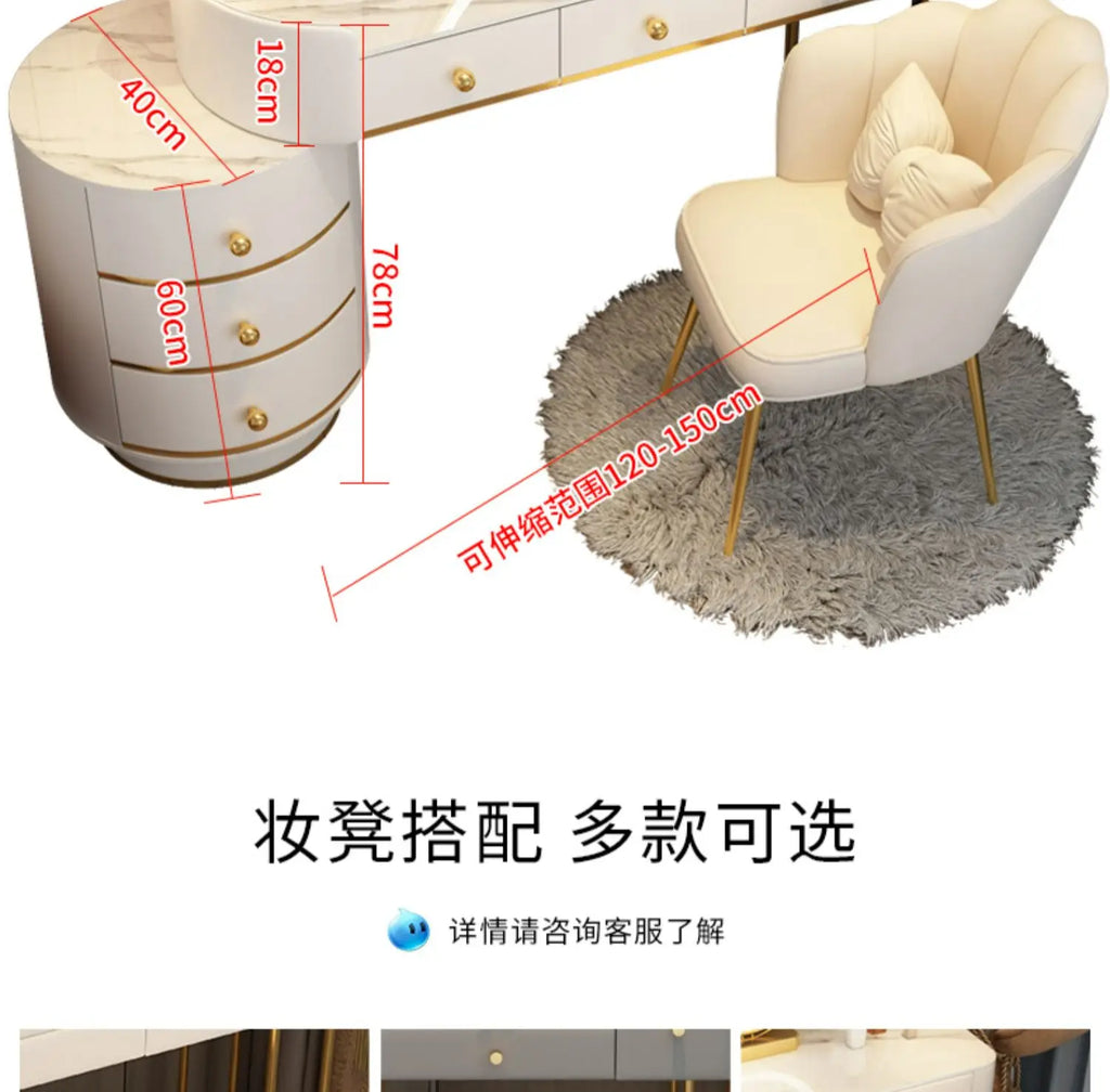Vanity Table Women Luxury European Big Stool Study Dressing Table Organizer Home Furniture