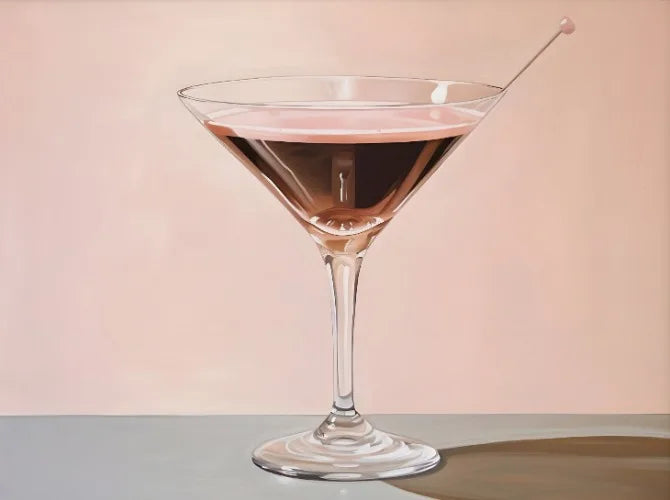 Pink Flower Cocktail Art Decor Canvas Printing Poster Pink Vintage Painting Aesthetic Wall Decor