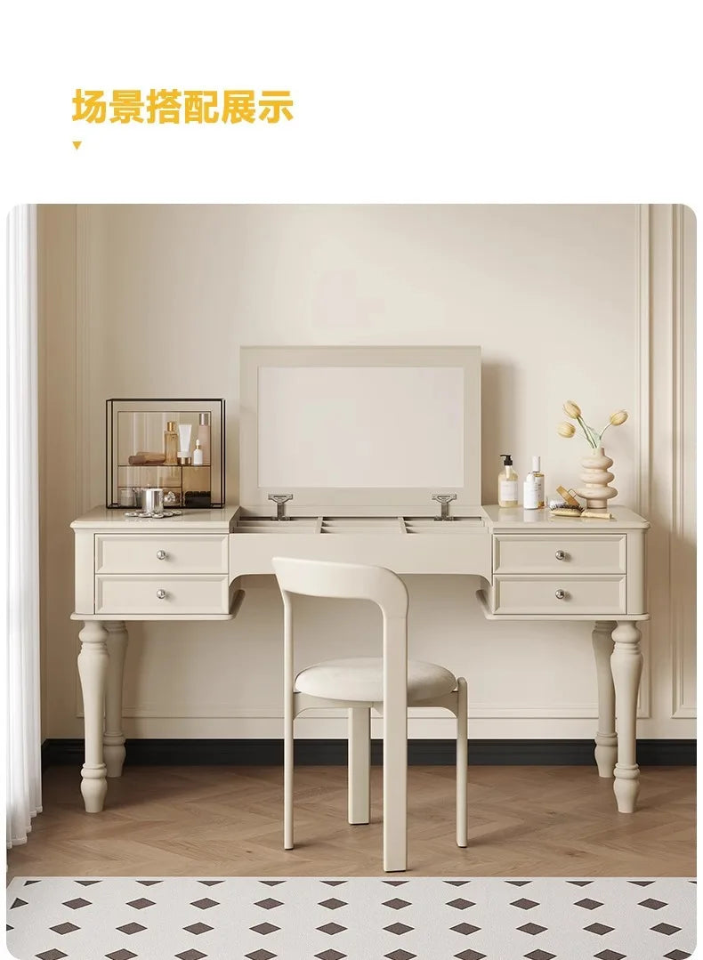 Luxury Modern Organizer Dresser Vanity Mirror Makeup Desk Dressing Table Storage