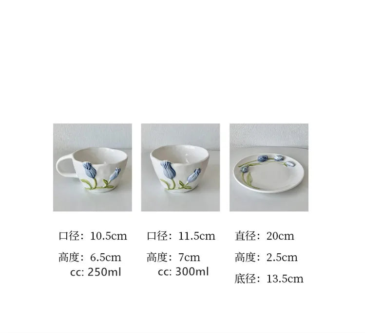Exquisite Tulip Ceramic Plate High Appearance French Tableware