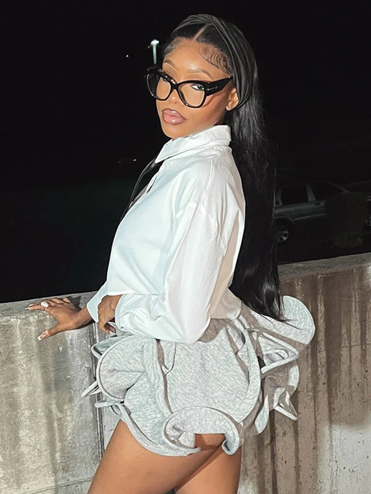 Irregular Tierred Mini Skirts Women Y2K Chic Puffy Wild Basic Coquette Style