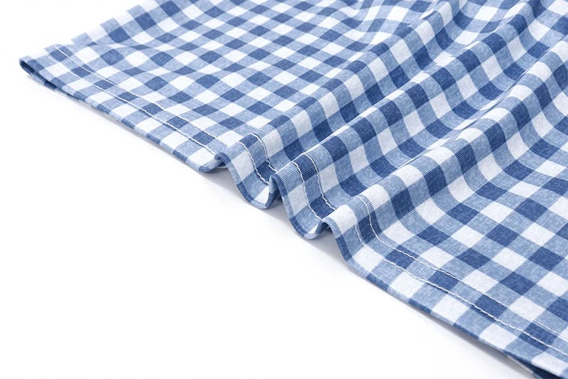 Fashion Bow Backless Tank Top Casual Streetwear Plaid Print Sleeveless Crop Tops Summer Slim Fashion Corsets