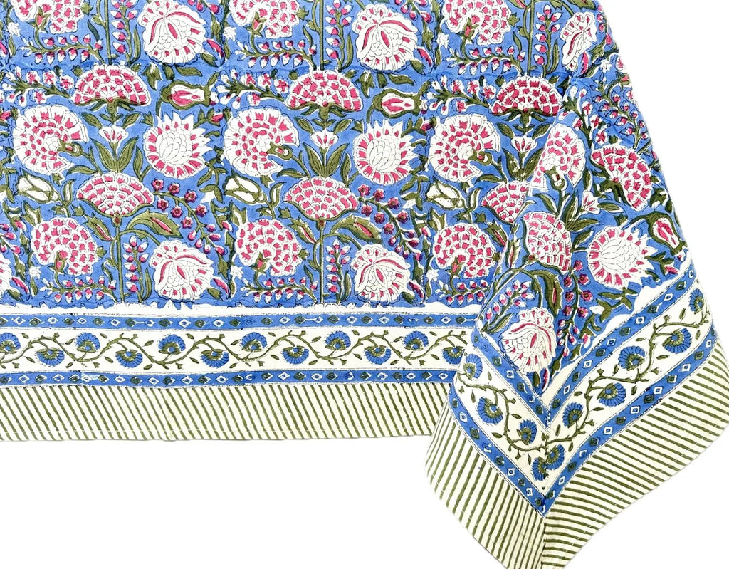 Clover Pink 100% Cotton Floral Linen Cloth Table