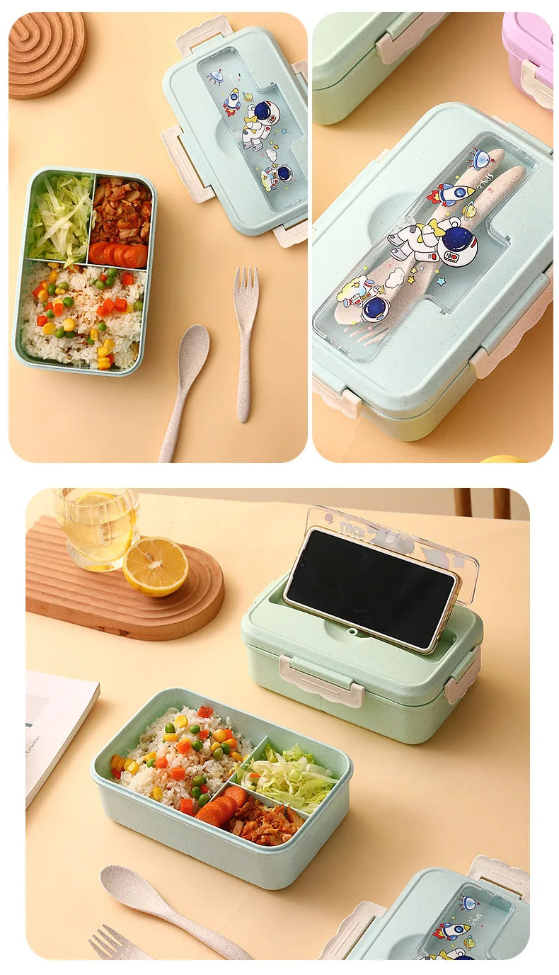 Cute Lunch Box for Kids With Compartments Bento Lunchbox School Child Leakproof