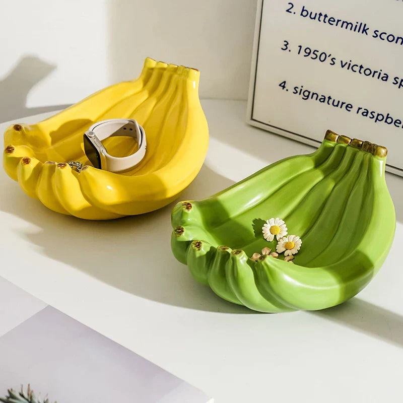 Ceramic Banana Shaped Fruit Bowl Table Plates Kitchen Dishes Tableware Luxury Serving Decoration