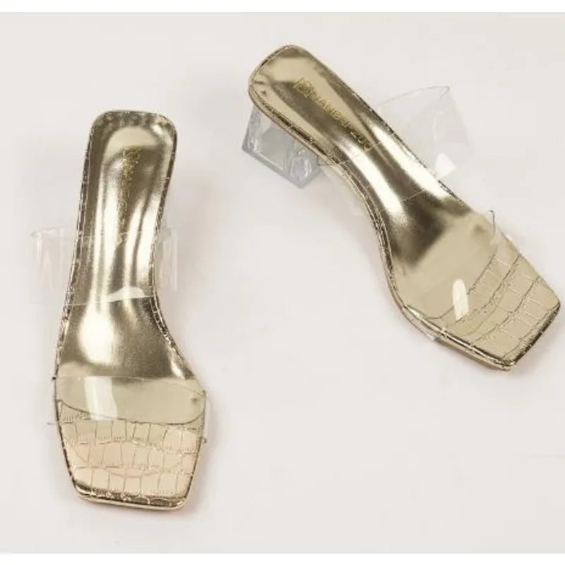 Women's Shoes - Summer Concise Slippers Square Toe Shallow Slippers High Quality Luxury Slippers