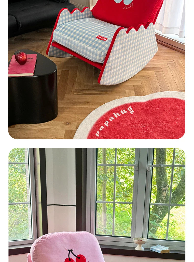 Modern Living Room Chairs Fabric Garden Relax Rocking Chair Lounge Bedroom Comfy Home Furniture