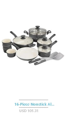 Nonstick Diamond Ceramic Cookware Set Pink Pot Pan Stockpot Frypan Utensils Ladle