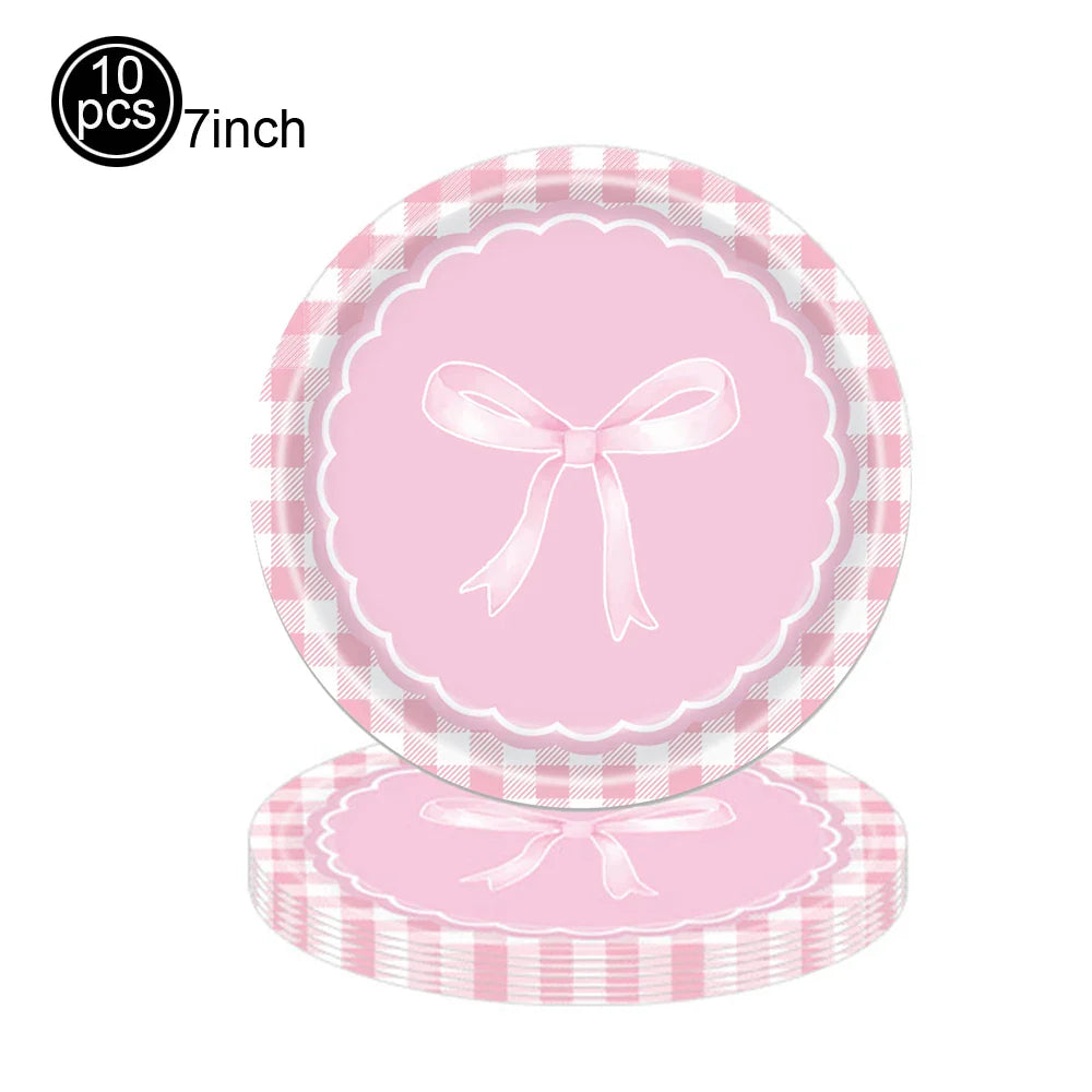 Pink Bow Paper Baking Cups Cupcake Wrappers Bow Cupcake Toppers